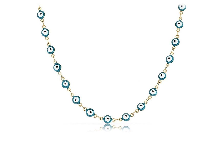 Made by Nami Edelstahlkette Türkisches Auge Halskette Damen Gold Edelstahl günstig online kaufen