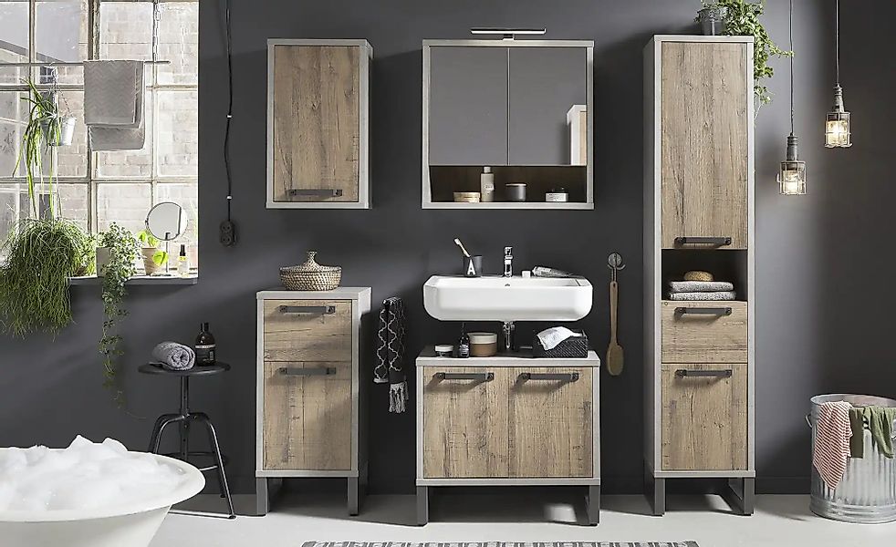 Spiegelschrank  Luganer See ¦ holzfarben ¦ Maße (cm): B: 70 H: 65 T: 22.0 S günstig online kaufen