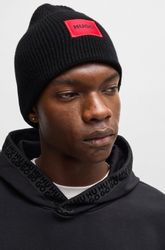 HUGO Beanie Xaff 6 mit Logobadge günstig online kaufen