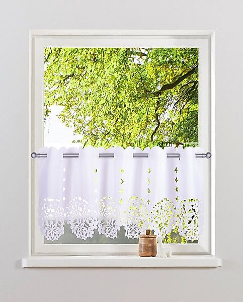 my home Scheibengardine Phil (1 St), Durchzuglöcher, blickdicht, Taft günstig online kaufen