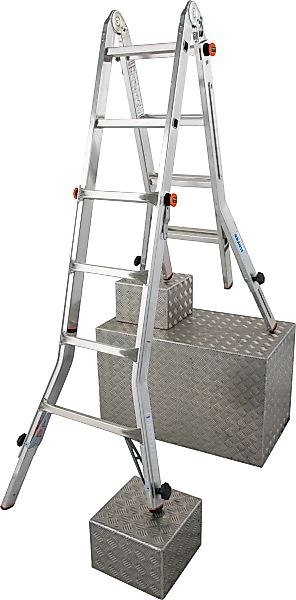 KRAUSE Gelenkleiter "TeleVario" Alu, 4x4 Sprossen, Arbeitshöhe ca. 498 cm günstig online kaufen