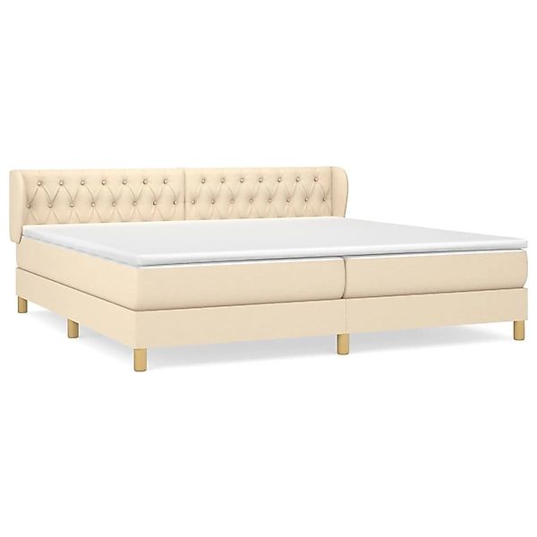 Vidaxl Boxspringbett Mit Matratze Creme 200x200 Cm Stoff günstig online kaufen