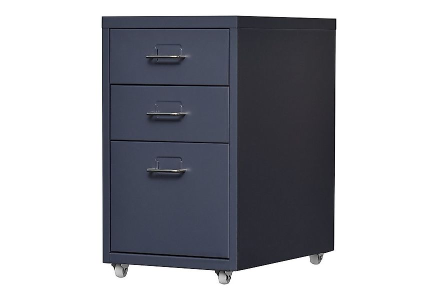 en.casa Rollcontainer, »Kökar« Schubladenschrank Stahl Grau günstig online kaufen