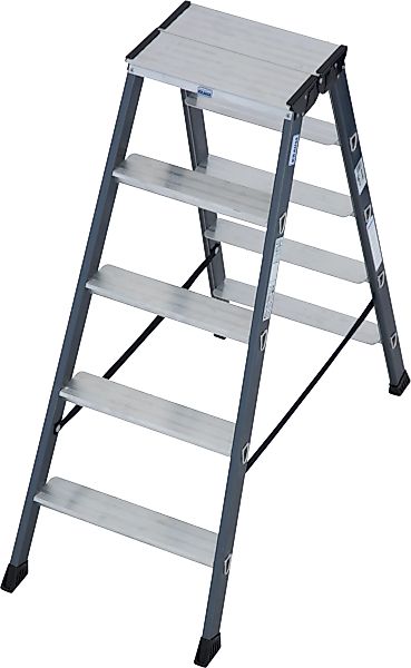 KRAUSE Doppelleiter "SePro D" Alu eloxiert, 2x5 Stufen, Arbeitshöe ca. 263 günstig online kaufen