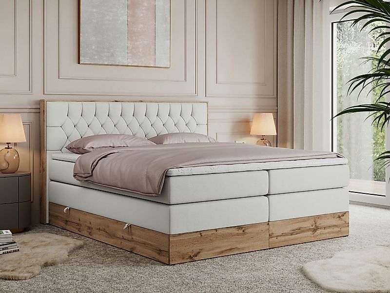 MKS MÖBEL Boxspringbett AMORE KING (Set, T30-Schaum, Topper T25/Visco, fünf günstig online kaufen