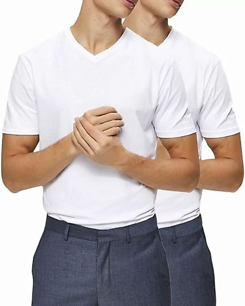 SELECTED HOMME T-Shirt (2er-Pack) Basic Doppelpack Shirts aus Bio Baumwolle günstig online kaufen