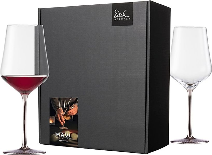 Eisch Germany Rotweinglas »RAVI PLATIN, Made in Germany«, (Set, 2 tlg., 2 B günstig online kaufen