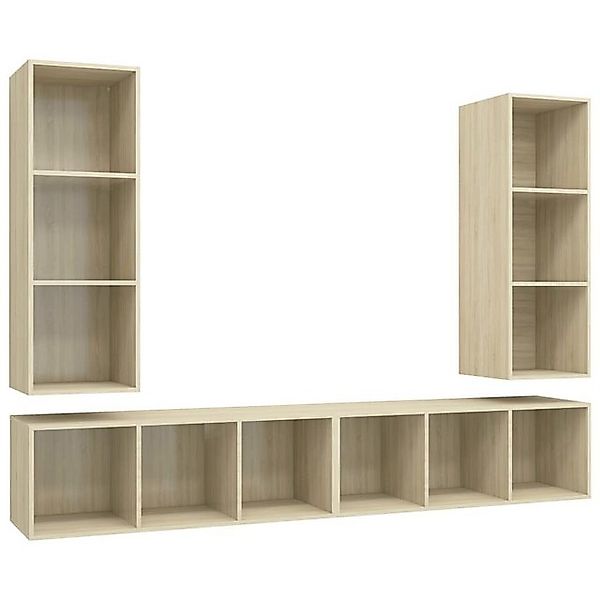 furnicato TV-Schrank TV-Wandschränke 4 Stk. Sonoma-Eiche Holzwerkstoff (1-S günstig online kaufen