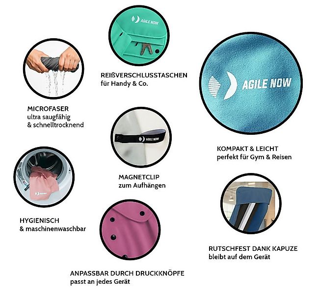 AGILE NOW Sporthandtuch Magnet Fitness-Handtuch aus Mikrofaser, Rutschfest günstig online kaufen