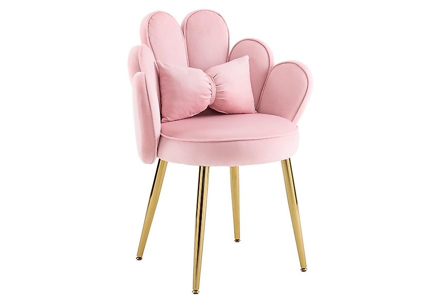 VINGLI Polsterstuhl mit Schleife Zierkissen, Schminktisch Stuhl, Monderne E günstig online kaufen