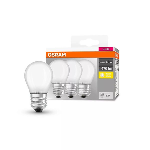 OSRAM LED-Tropfen E27 P40 4W 2.700K 470lm matt 3er günstig online kaufen