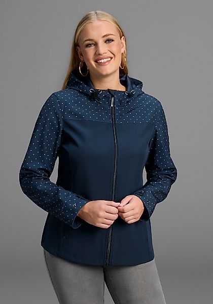 Polarino Softshelljacke mit Kapuze mit Druck, Übergangsjacke günstig online kaufen