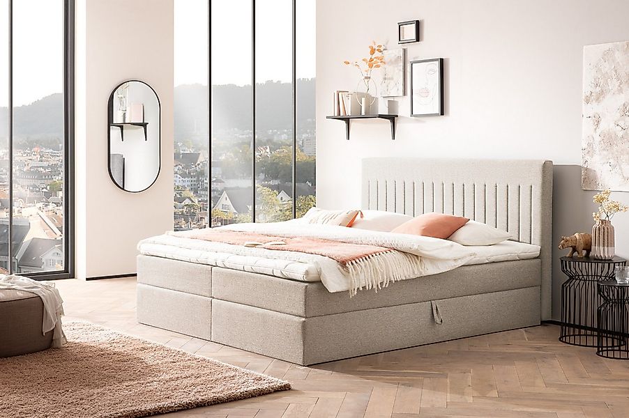 XDREAM Boxbett Neapel, Doppelbett in 140x200 cm und 180x200 cm, Härtegrad 3 günstig online kaufen