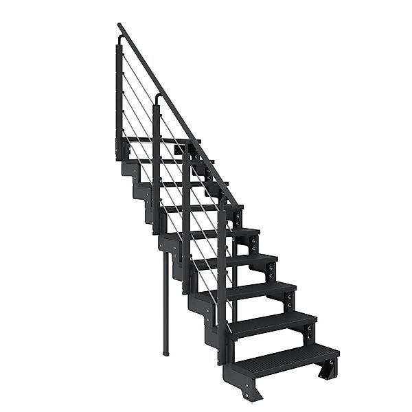 Dolle Außentreppe Gardentop Anthrazit 9 Stufen 80 cm Anthrazit inkl. Geländ günstig online kaufen