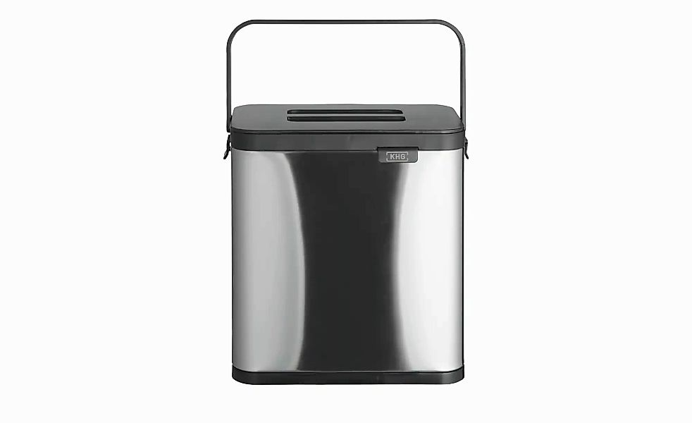 KHG Abfalleimer   ¦ silber ¦ Kunststoff ¦ Maße (cm): B: 20,5 H: 21 T: 13.0 günstig online kaufen
