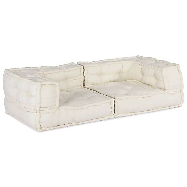 vidaXL Sofa Pouf Modular Sofa Creme 140x70x36 cm Stoff günstig online kaufen