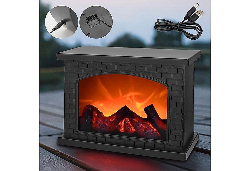 MUPOO LED Laterne LED Kamin USB-/Batteriebetrieben LED Dekolicht 3D-Flammen günstig online kaufen