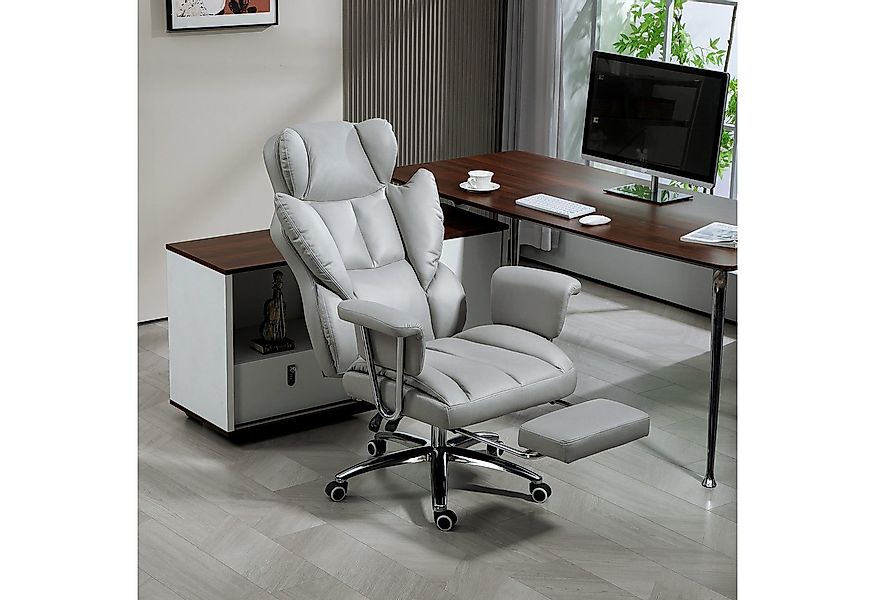 HOMCOM Schreibtischstuhl mit Liegefunktion, Fußstütze, ergonomisch, höhenve günstig online kaufen