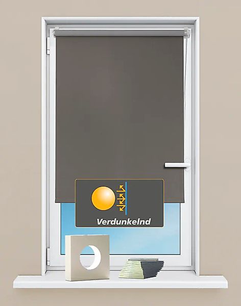 Kutti Seitenzugrollo »Seitenzugrollo 'Luna', verdunkelnd, Klemmfix, ohne Bo günstig online kaufen
