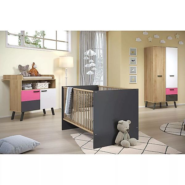 Babyzimmer Set mit Fronten in weiß, graphit und Bianco Buche Nb. + wahlweis günstig online kaufen
