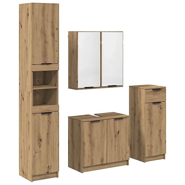 vidaXL Badezimmermöbel-Set mit Regal 4-Tlg Artisan-Eiche Holzwerkstoff 3416 günstig online kaufen