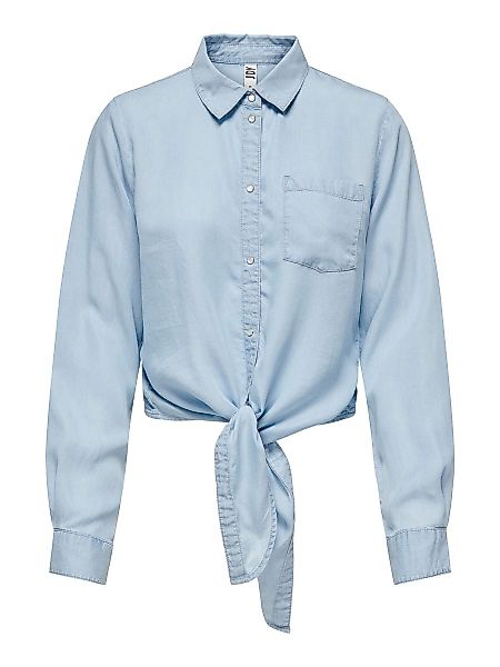 ONLY Knotendetail- Jeanshemd Damen Blau günstig online kaufen