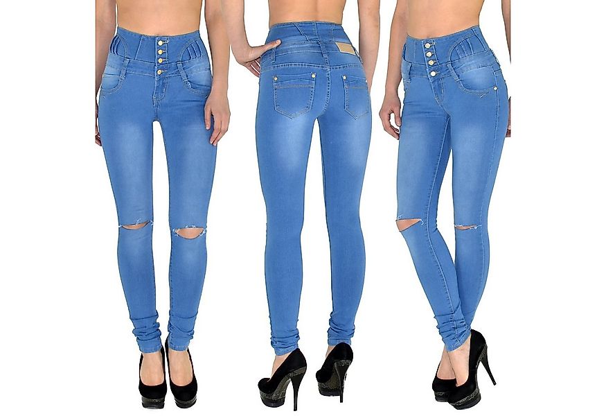 ESRA Skinny-fit-Jeans J22 Risse High Waist Damen Jeans Skinny Hose mit 4 Kn günstig online kaufen