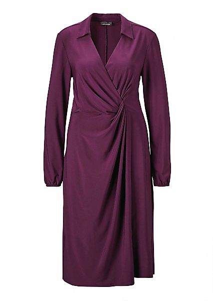 GOLDNER Jerseykleid "Kurzgröße Elegantes Jerseykleid mit V-Ausschnitt" Wick günstig online kaufen