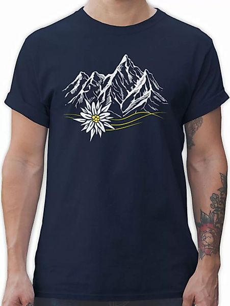 Shirtracer T-Shirt Edelweiß Berge Wandern Wanderlust Berg ruft Alpen Mode f günstig online kaufen
