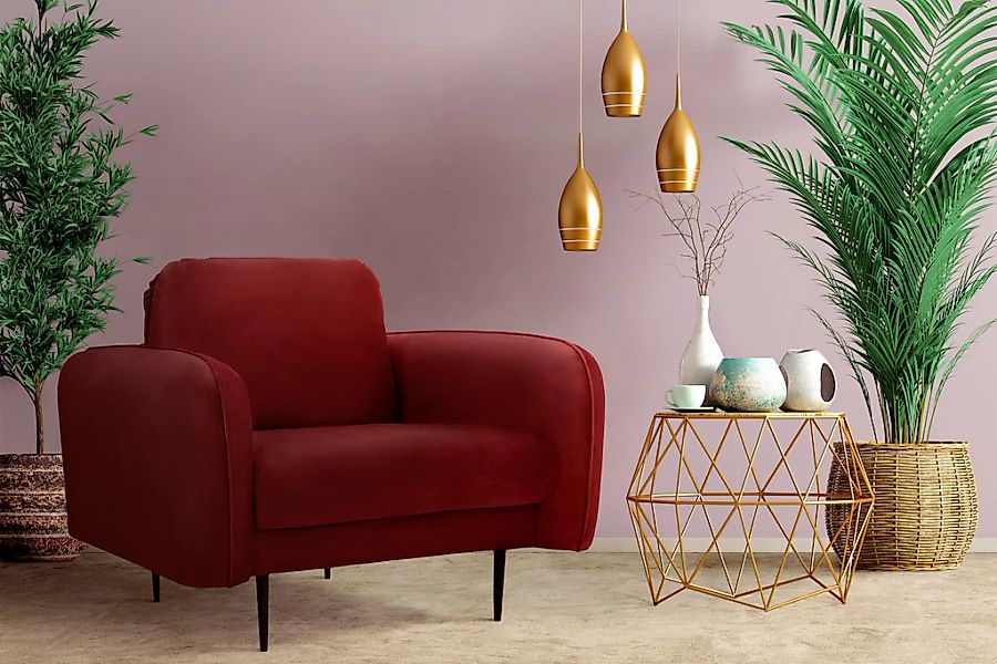 Home affaire Sessel "Skidi" mit losem Rückenkissen und Keder oben auf der A günstig online kaufen