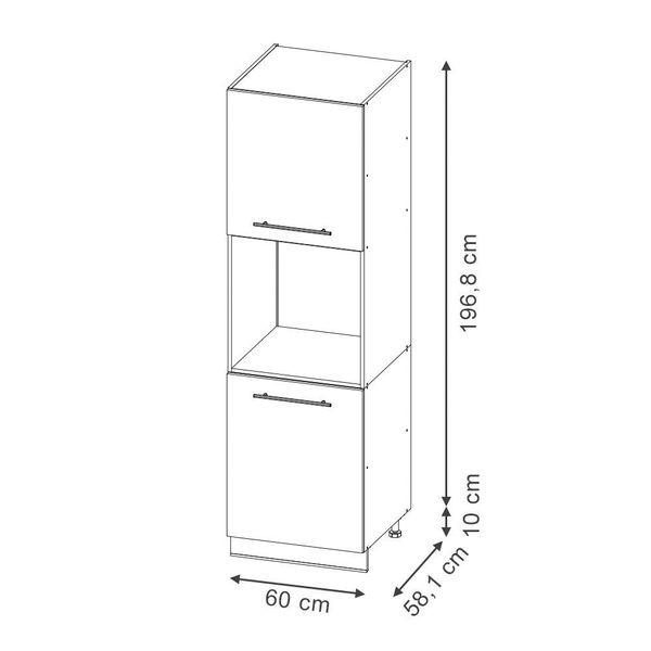 Vicco Herdumbauschrank Fame-Line, Hellblau-grau/Weiß, 60 cm günstig online kaufen