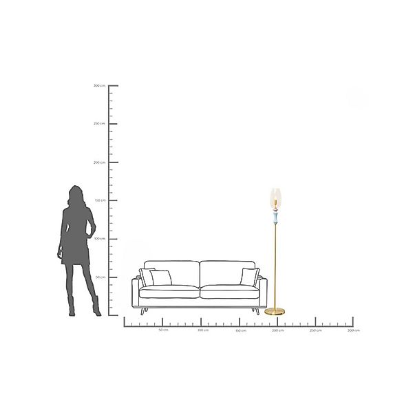 KARE Stehleuchte Allegra, gold/blau/rosa, 165 cm hoch, E14 günstig online kaufen
