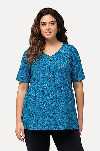 Ulla Popken T-Shirt T-Shirt Paisley A-Linie V-Ausschnitt Halbarm günstig online kaufen