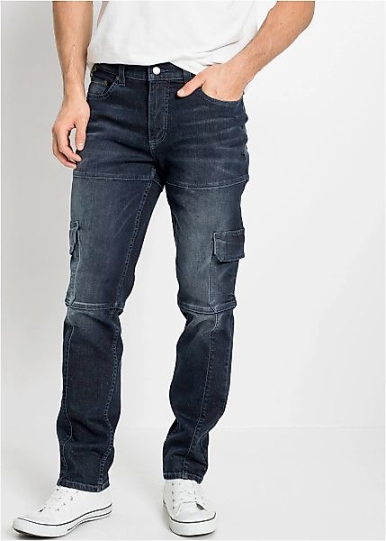 bonprix Cargojeans "Slim Fit Cargo-Stretch-Jeans, Straight" Slim Fit Cargo- günstig online kaufen