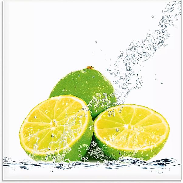 Artland Glasbild "Limette mit Spritzwasser", Lebensmittel, (1 St.), in vers günstig online kaufen