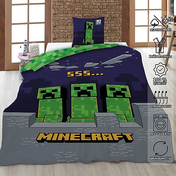 AY!Max Kinderbettwäsche Minecraft Wende Bettwäsche Set günstig online kaufen