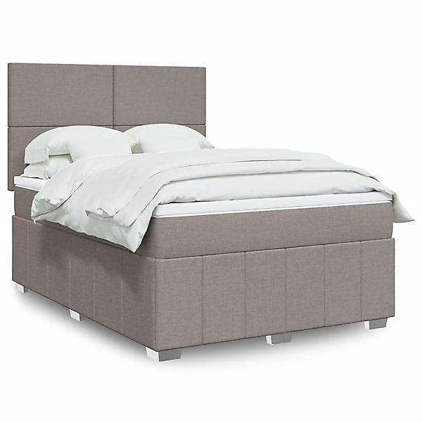 vidaXL Boxspringbett mit Matratze Taupe 160x200 cm Stoff 3294016 günstig online kaufen