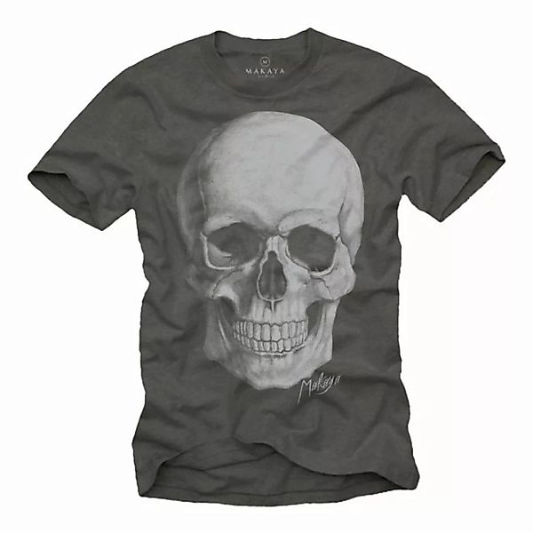 MAKAYA Print-Shirt Herren T-Shirt Skull Totenkopf Coole Lustige Geschenke M günstig online kaufen