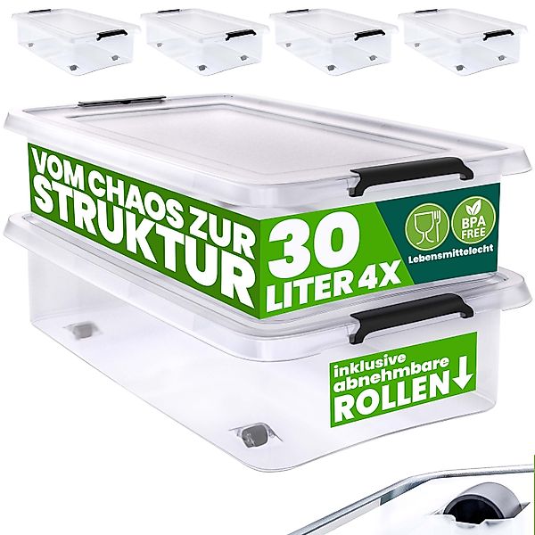 Deuba Aufbewahrungsbox (4 St), 30L Deckel günstig online kaufen
