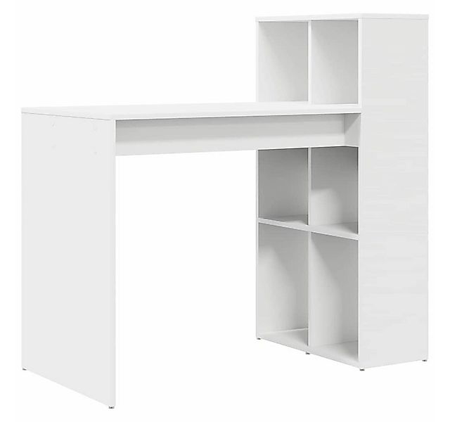 vidaXL Schreibtisch Schreibtisch mit Regal Weiß 108 x 55 x 103.5 cm Holzwer günstig online kaufen