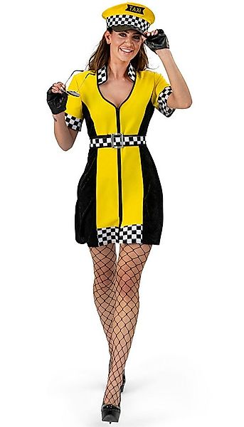 Karneval-Klamotten Kostüm Taxifahrer Damen Taxifahrerin gelb schwarz, Taxif günstig online kaufen