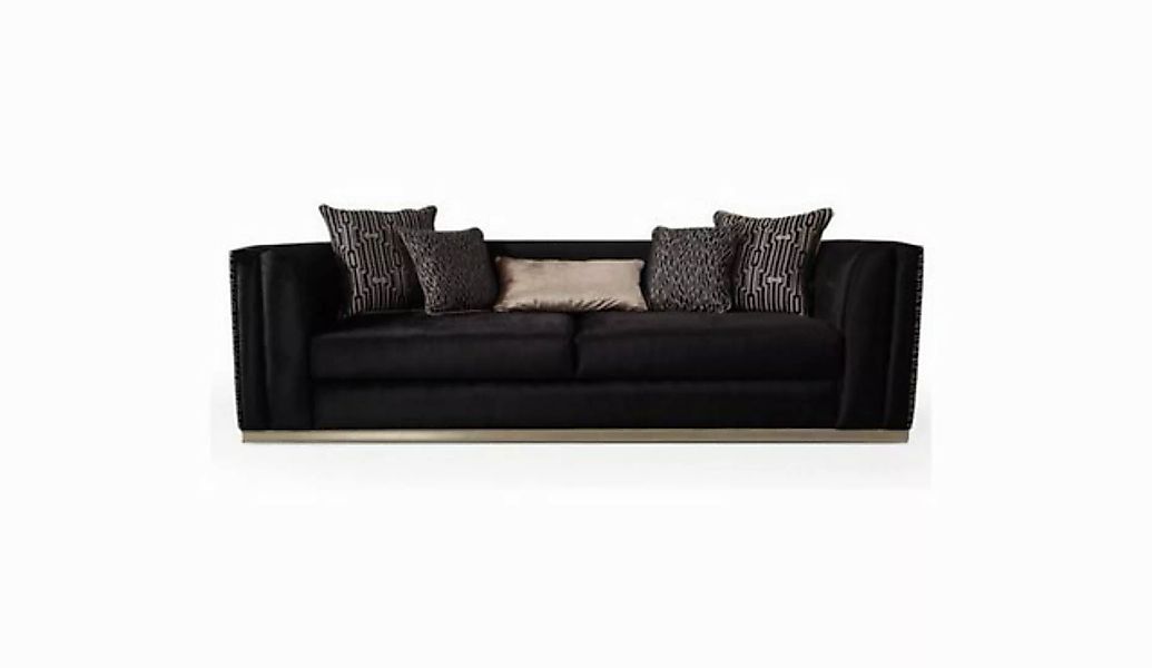 Xlmoebel Sofa Schwarzes Drei-Sitzer-Sofa in modernem Design - Luxuriöses ne günstig online kaufen