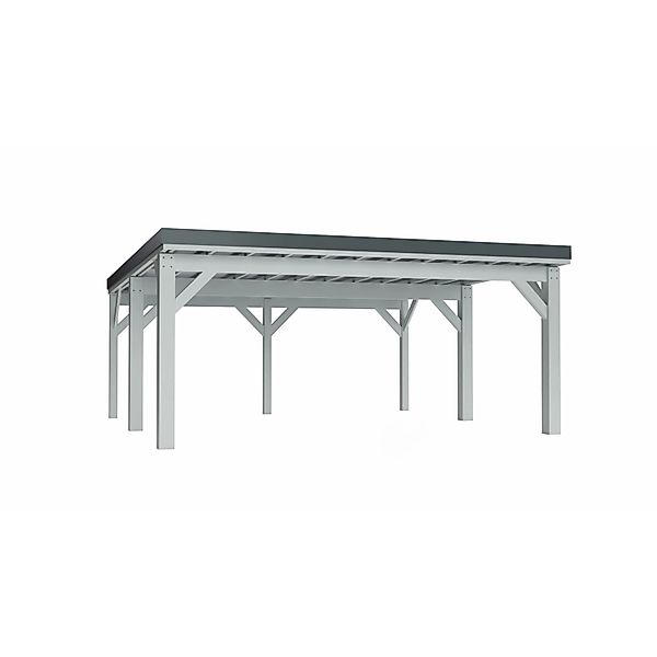 Holzbrüder Carport Ralf 36 250 kg/m² Reinweiß-Dunkelgrau günstig online kaufen