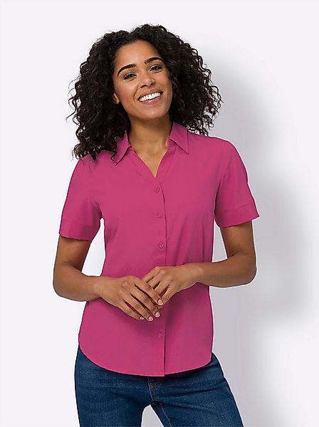 Sieh an! Klassische Bluse Hemdbluse Kurzarm günstig online kaufen