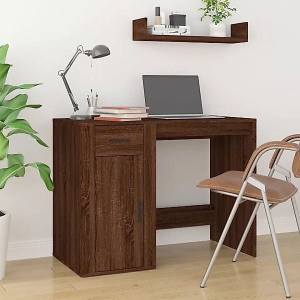 Vidaxl Schreibtisch Braun Eichen-optik 100x49x75 Cm Holzwerkstoff günstig online kaufen
