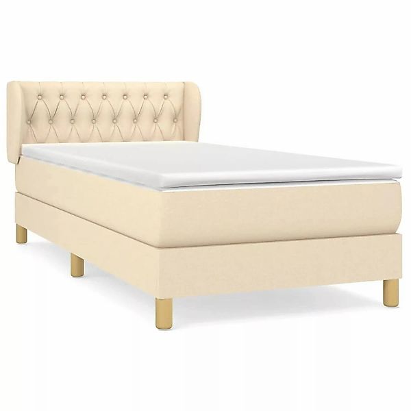 vidaXL Boxspringbett mit Matratze Creme 100x200 cm Stoff1372180 günstig online kaufen