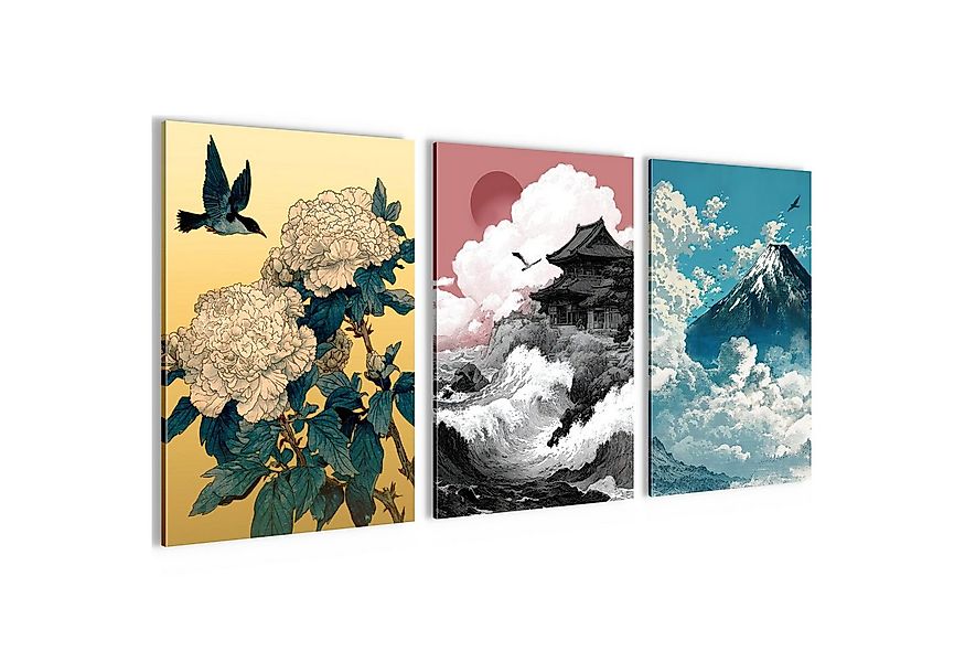 Novart Wandbild Japan Hokusai Abstrakt Wandbilder XXL Wandbild Wand Deko Bi günstig online kaufen