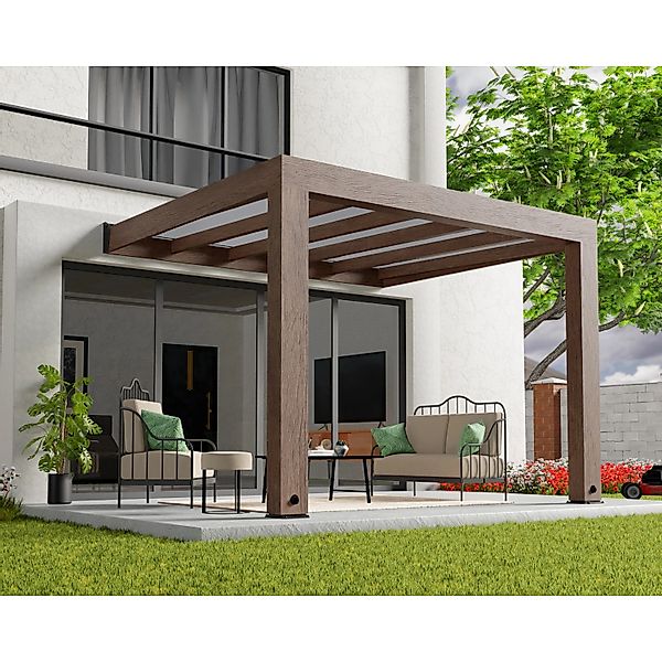 Palram - Canopia Terrassenüberdachung Helsinki 340 cm x 294 cm Braun günstig online kaufen