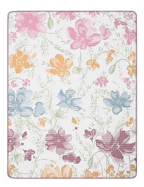 Wohndecke Mariefleur, florale Kuscheldecke in 150x200 günstig online kaufen