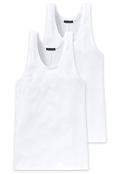 Schiesser Unterhemd "Authentic" (2er-Pack) mit Nadelzug-Muster günstig online kaufen